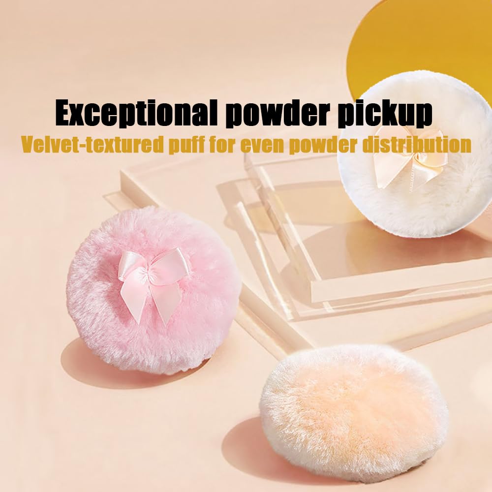 Refillable Glass Powder Jar with 3.5" Puff – Makeup & Body Powder Container